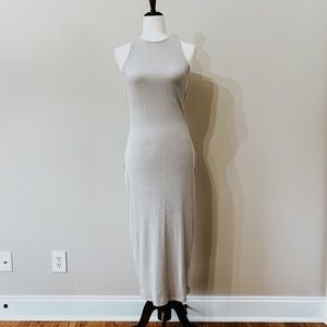 NWT Mushroom NA-KD Cross Back Bodycon Ribbed Midi Dress Size M​​​​